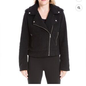 Max Studio Women's Faux Fur Cozy Moto Jacket size xl